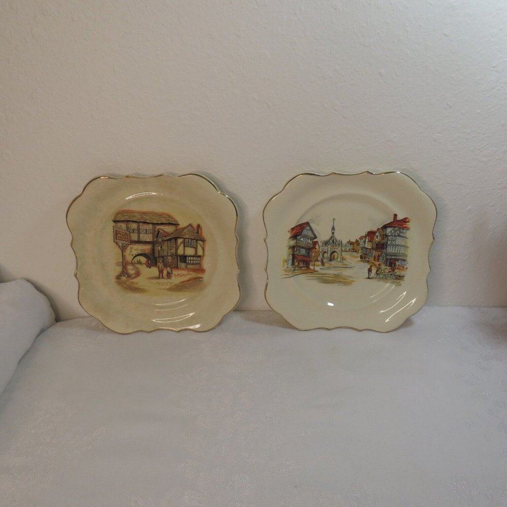 Vintage  Decorative Plates Sandland Ware Lancaster & Sandland LTD Hanley England